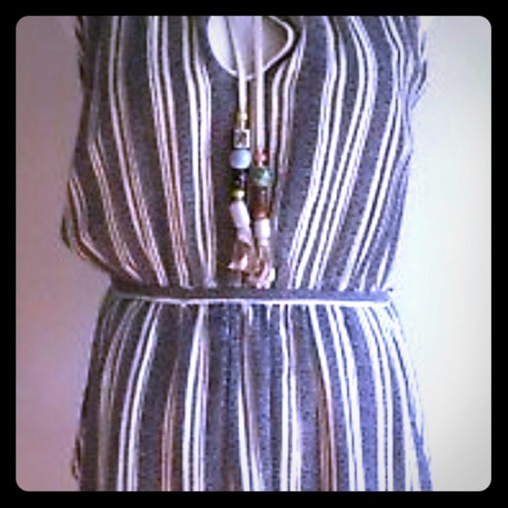 Calypso sleeveless cotton and leather dress size S